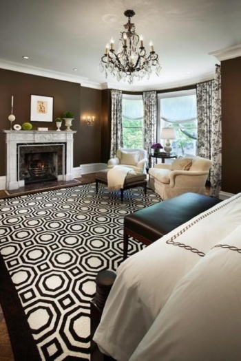black white brown bedroom