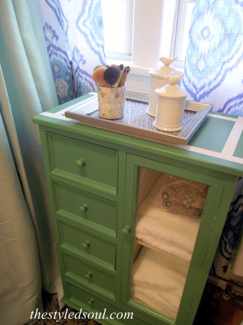 Pine Green Painted Cabinet