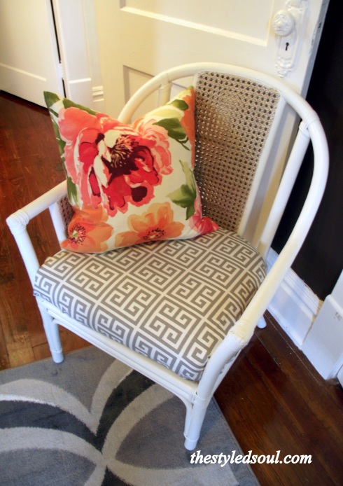 Painted Bamboo Wicker Chair