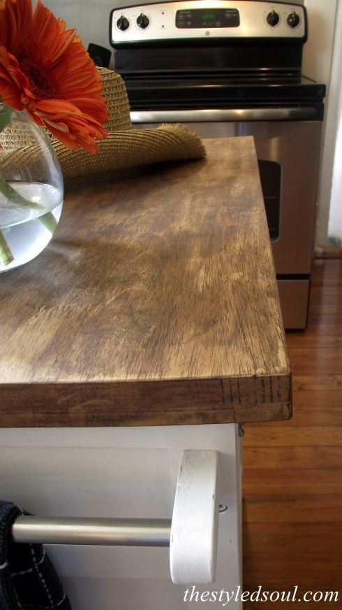steel wool and vinegar stain for island